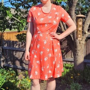 Vintage Peach floral dress + jacket set